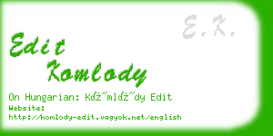 edit komlody business card